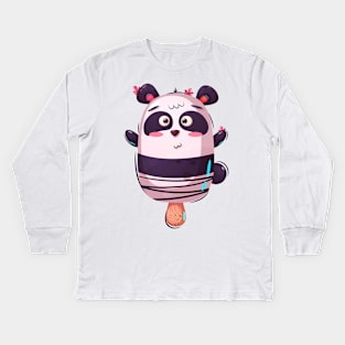 Panda Popsicle Kids Long Sleeve T-Shirt